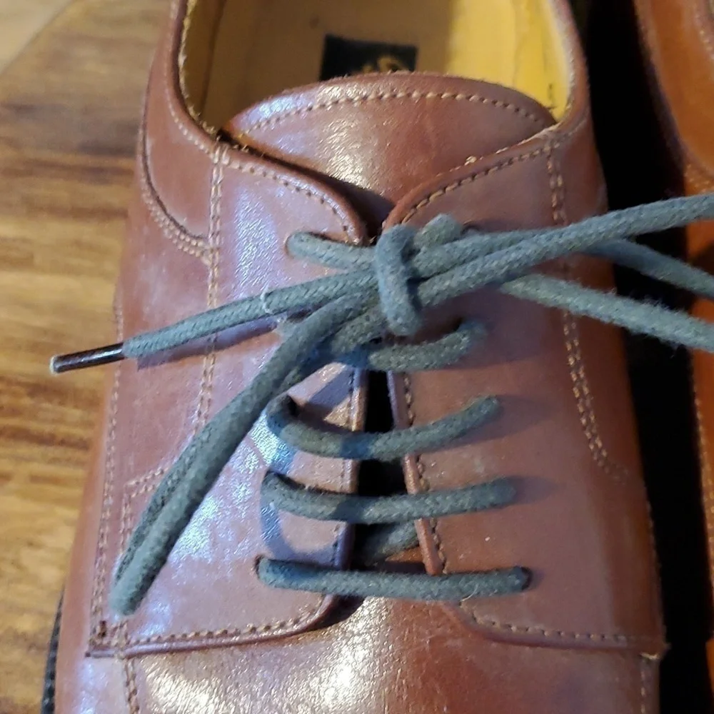 Stacy Adams- Mens Vintage Leather Square Toe Oxfords Business Casual Sz.9